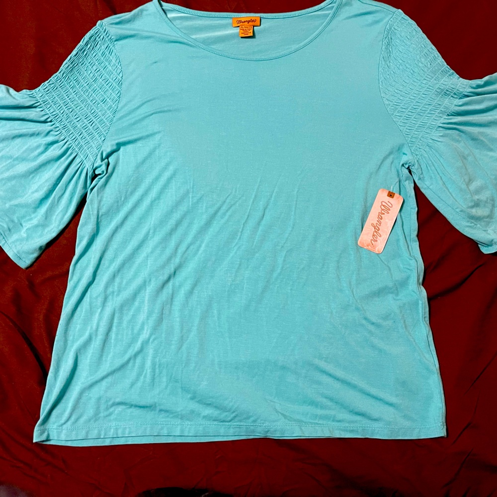 NWT Teal Wrangler Flowy Top